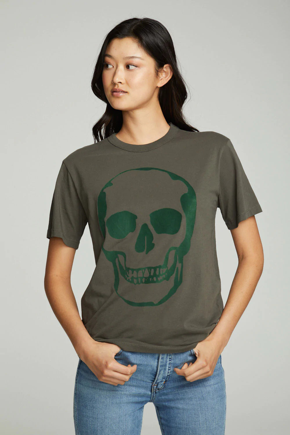 Flocked Skull Tee