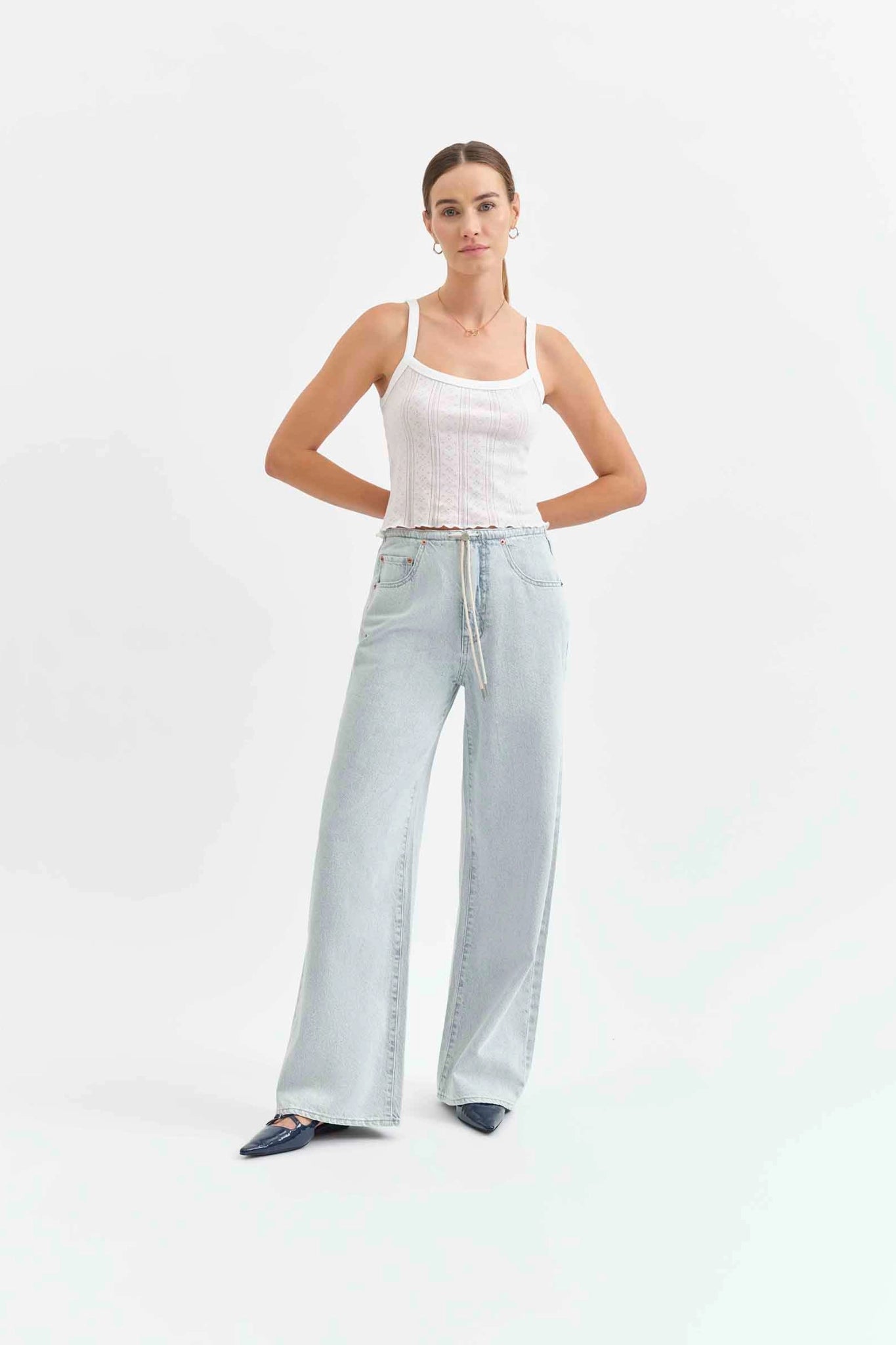 Madison Mid Rise Wide Leg Jean