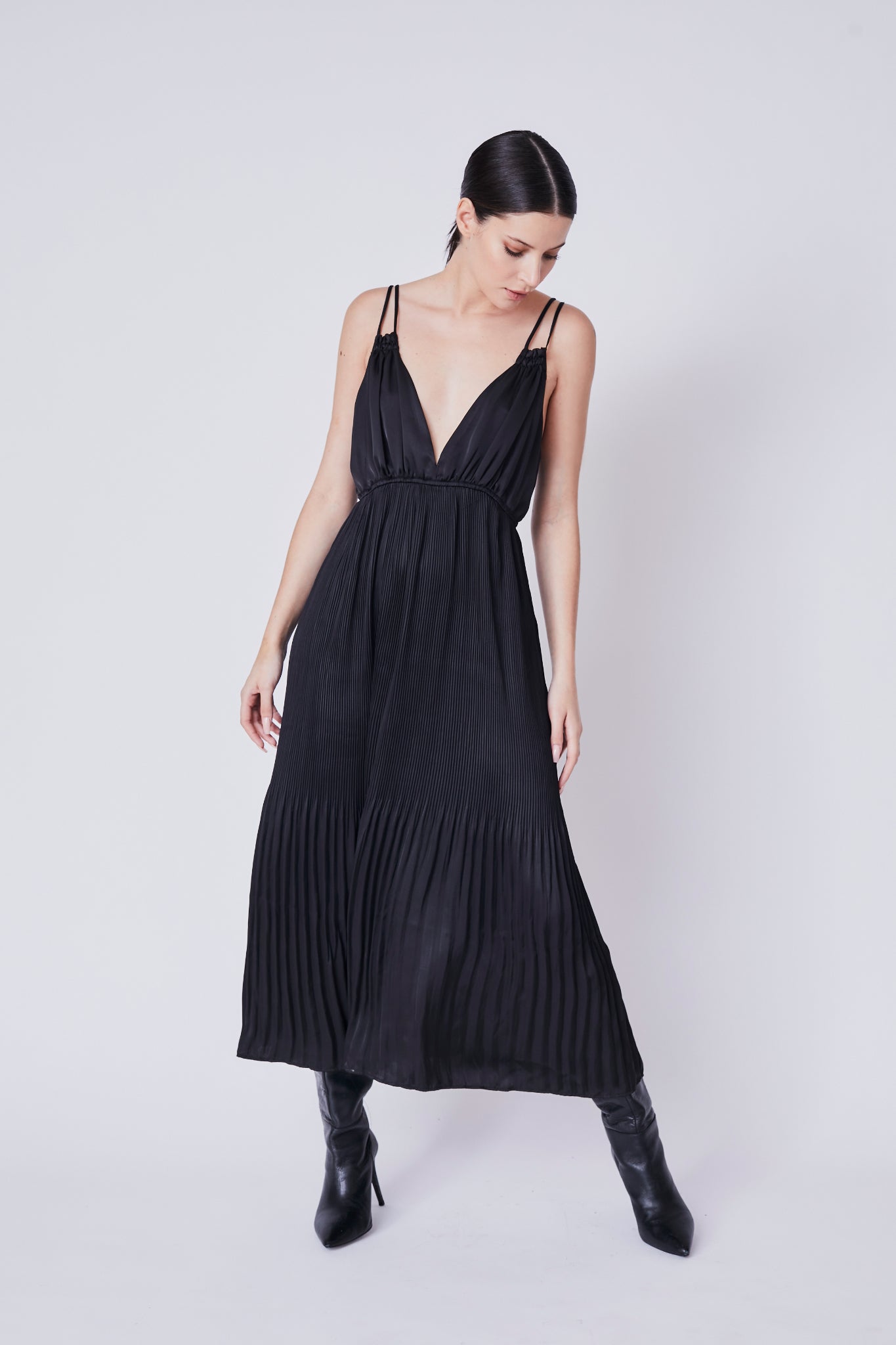 Ossani Pleat Maxi Dress