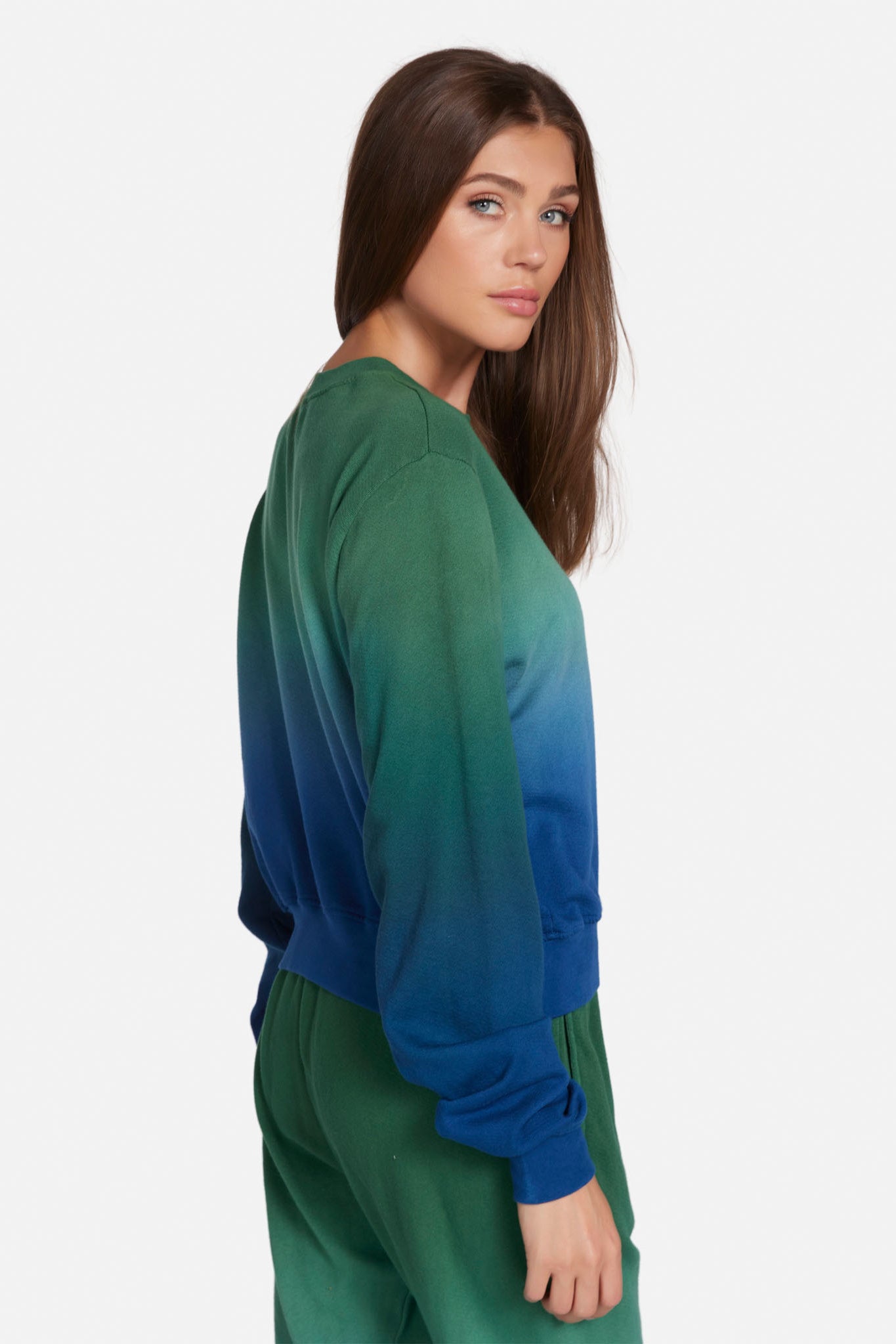 Exon Crop Ombre Sweatshirt