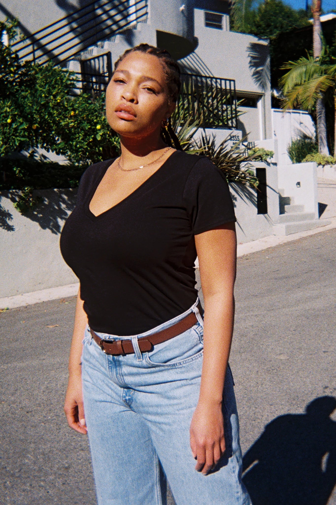 Blair Slim V Neck Tee