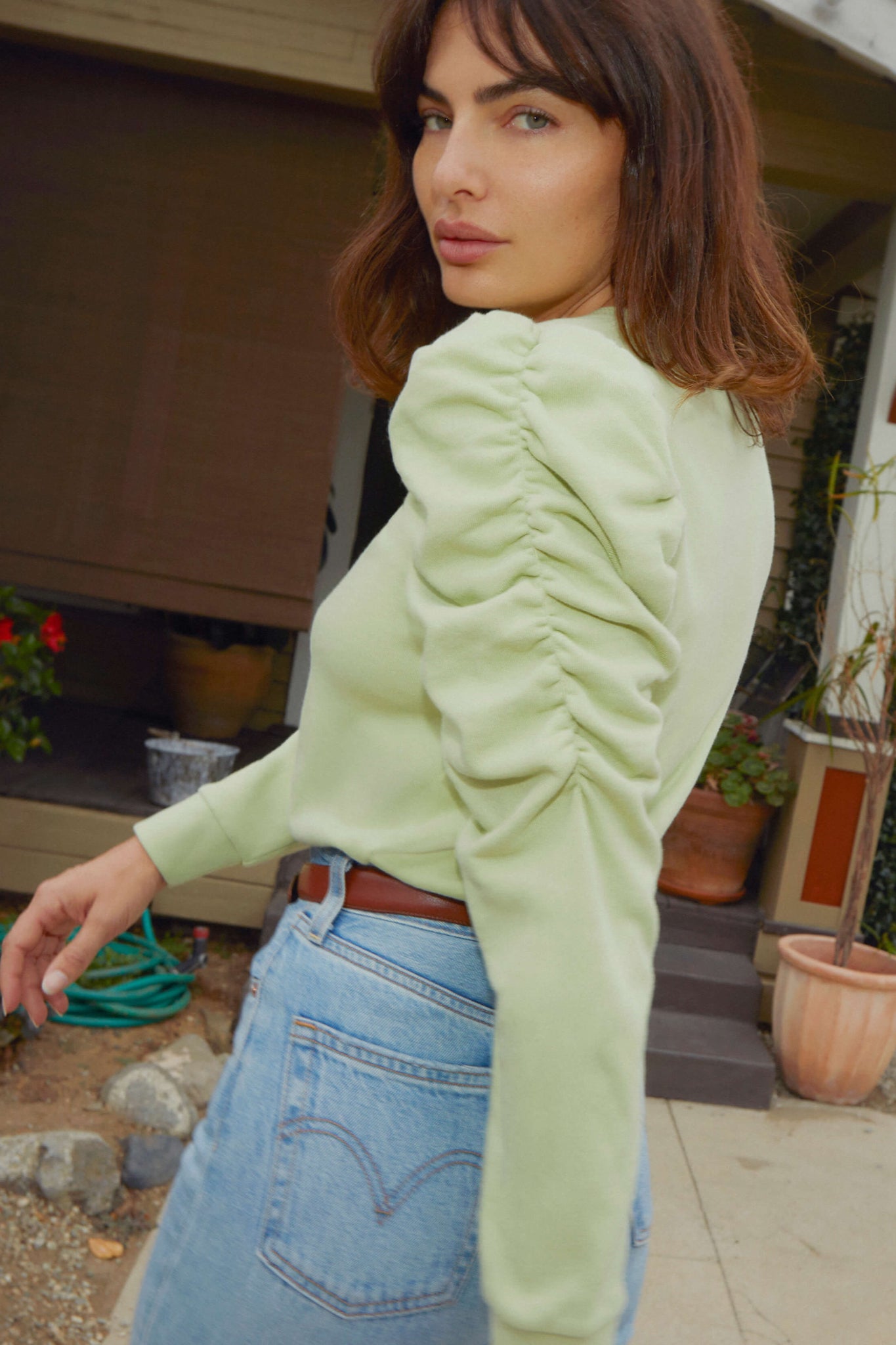 Perla Gathered Sweatshirt