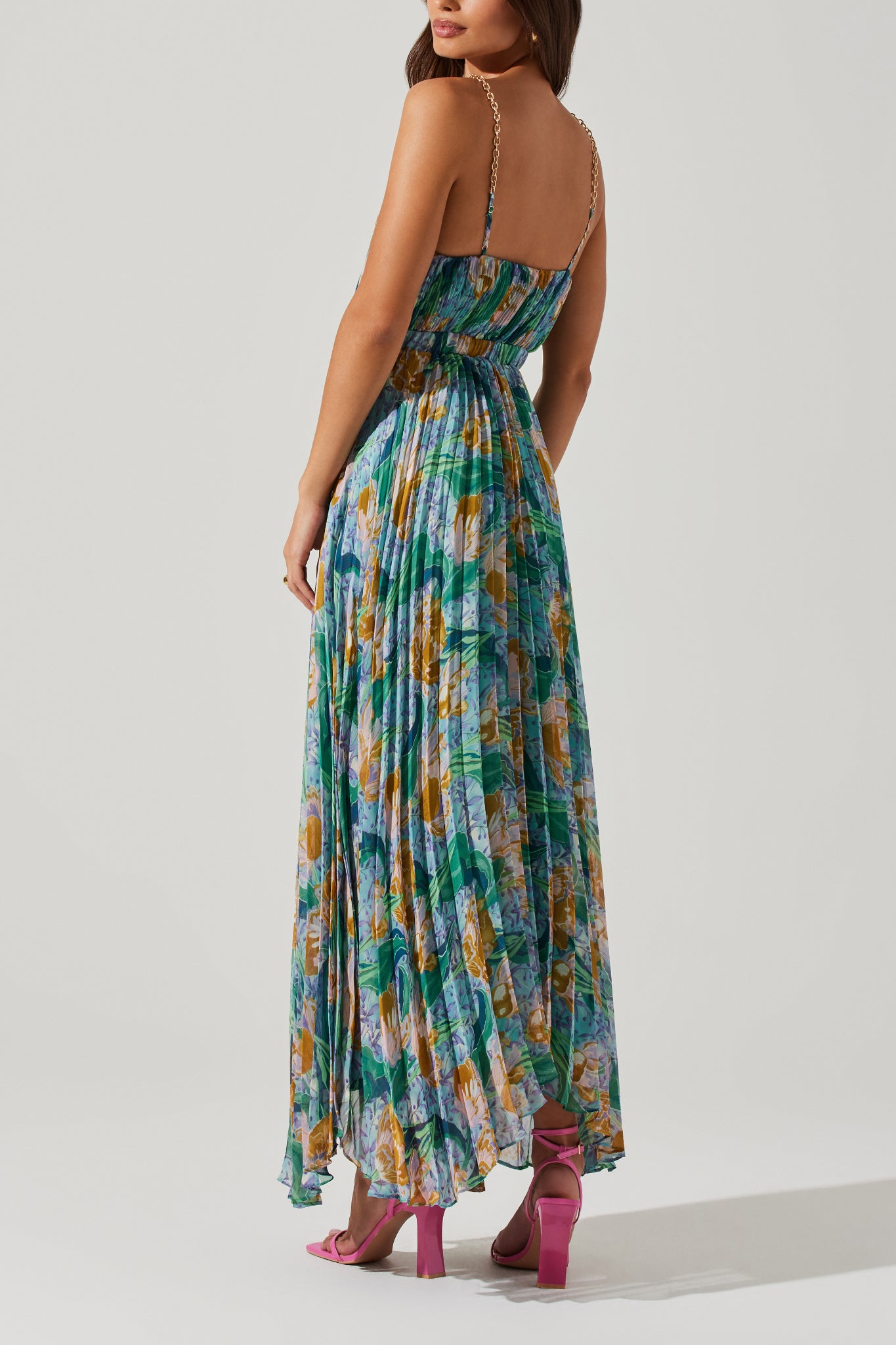 Delicata Floral Pleat Dress - Image 2