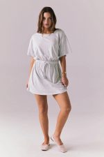 Taffetas Wave Drawstring Dress