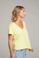 Satén V-Neck Tee - Image 4