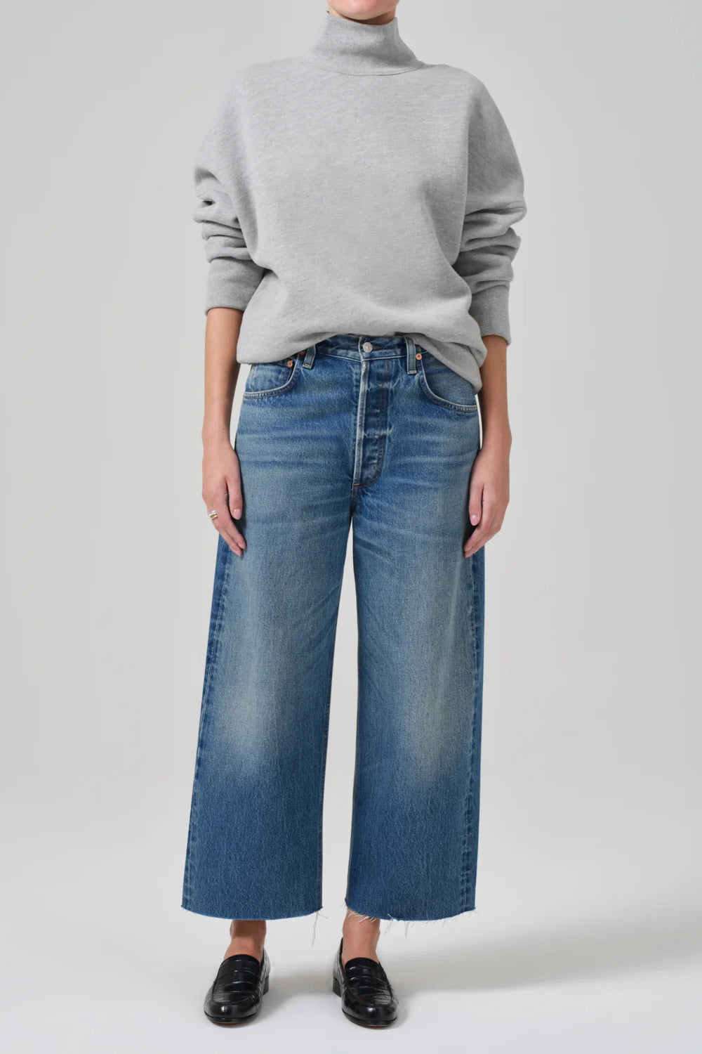 Jade Raw Hem Crop