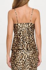 Vida Symmetry Print Satin Cowl Neck Tank Top - Image 2