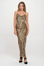 Vida Symmetry Print Satin Cowl Neck Tank Top - Image 4