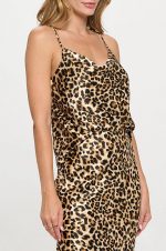 Vida Symmetry Print Satin Cowl Neck Tank Top - Image 3