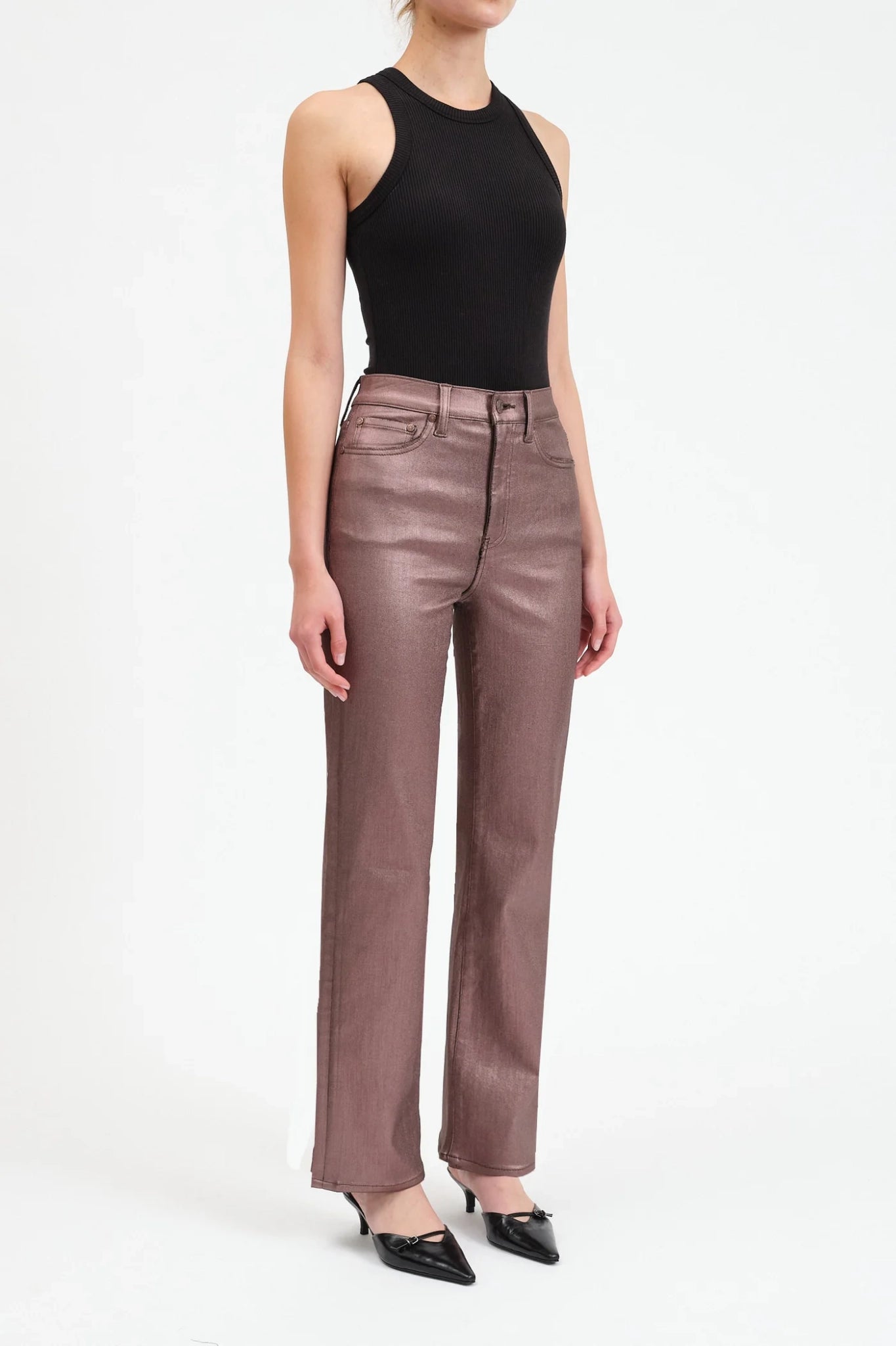 Iconic Stile High Rise Vintage Straight in Coated Penny - Image 3