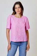 Nebula Glow Flower Applique Top - Image 2