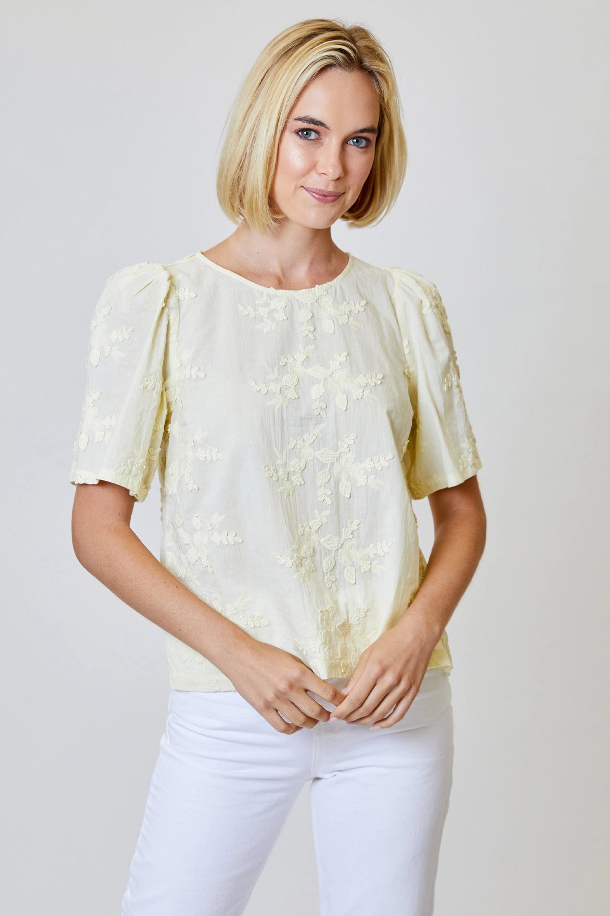 Nebula Glow Flower Applique Top
