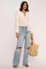 Anima Swiss Dot Woven Top - Image 3