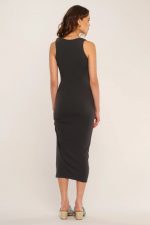 Ivory Fitted Ruched Dress - Image 6