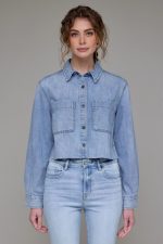 Acqua Soft Denim Crop Shirt - Image 2