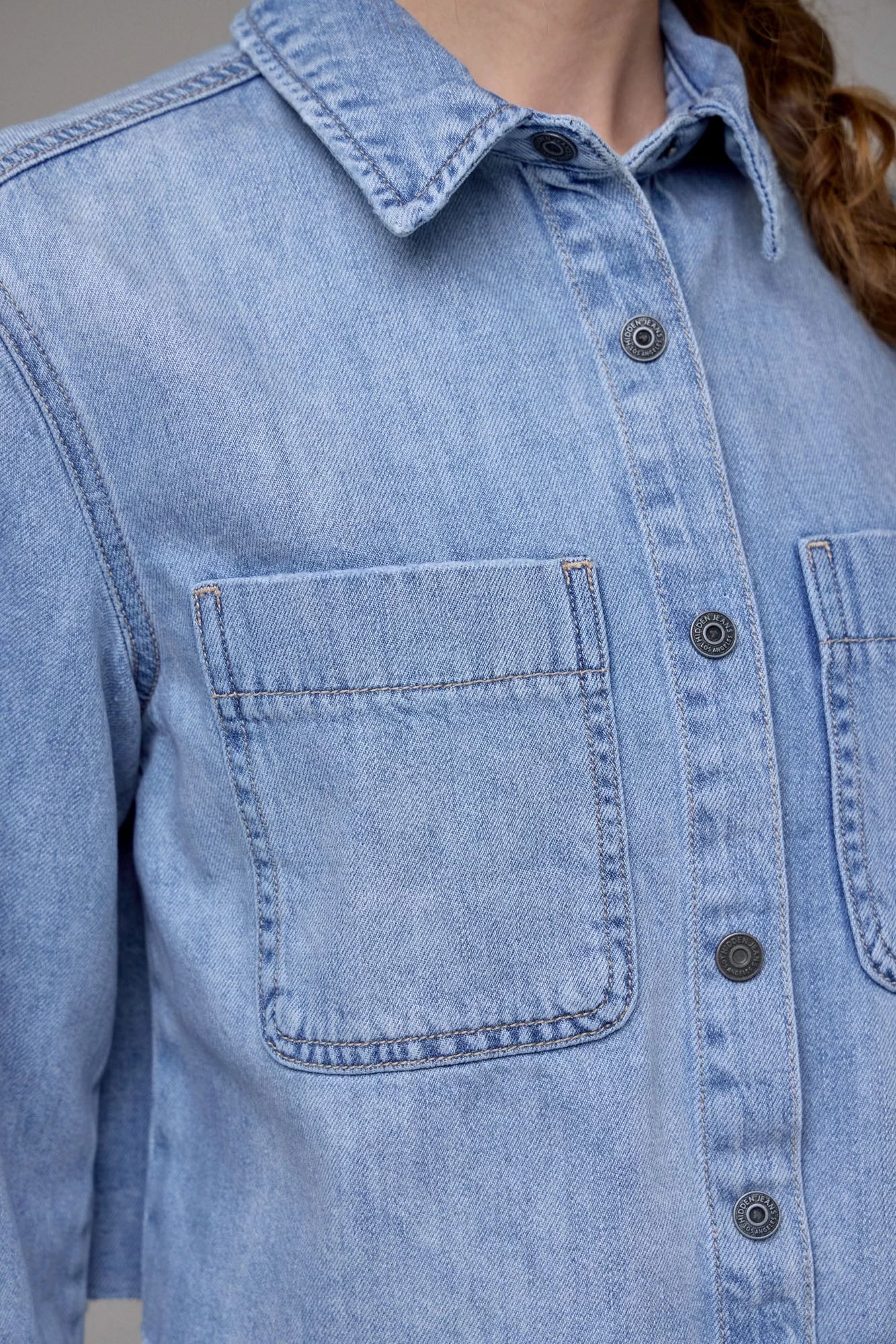 Acqua Soft Denim Crop Shirt - Image 3