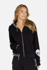 Delicada Skull Heart Zip Hood - Image 5