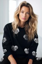 Structure Skull Heart Sweat Shirt - Image 4