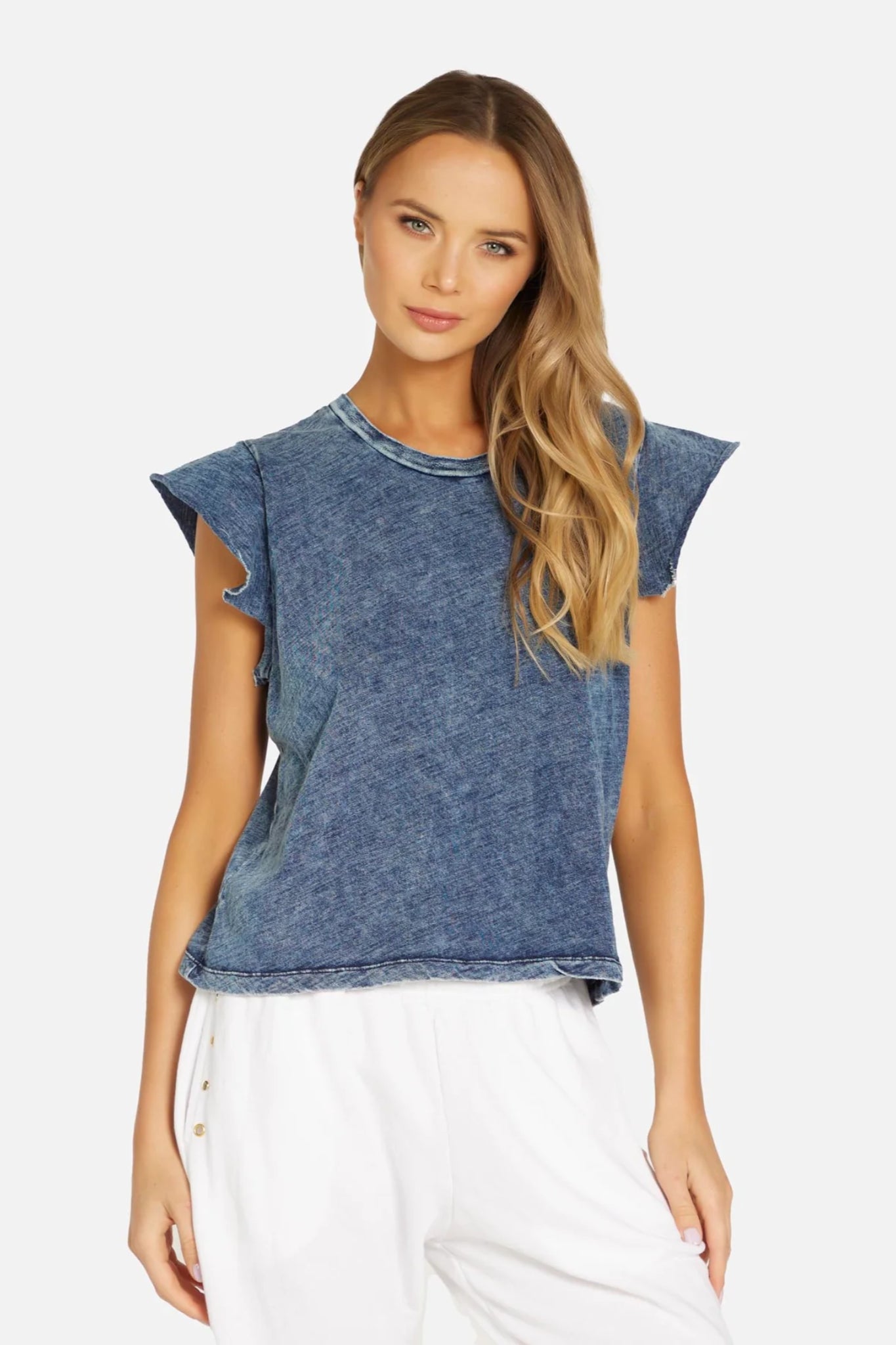 Apex Bloom Short Sleeve Acid Denim Tee Apex Bloom Short Sleeve Acid Denim Tee - Image 1