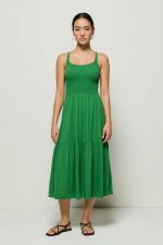 Flash Smocked Midi Dress