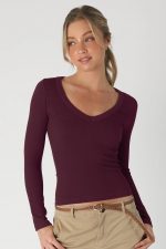 Pattern V-Neck Long Sleeve - Image 3