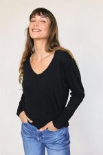 Theory Long Sleeve V-Neck Tee - Image 2