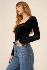Lush Rush Come True Square Neck Velvet Long Sleeve - Image 3