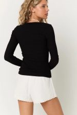 Shimmer Vibe Scoop Rib Long Sleeve - Image 6