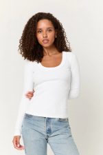 Shimmer Vibe Scoop Rib Long Sleeve - Image 3