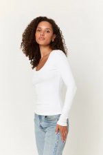 Shimmer Vibe Scoop Rib Long Sleeve - Image 9