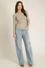 Mist Vibe Boat Neck Sweater Rib Long Sleeve - Image 3