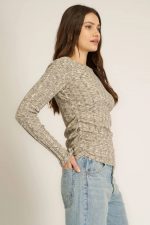Mist Vibe Boat Neck Sweater Rib Long Sleeve - Image 4